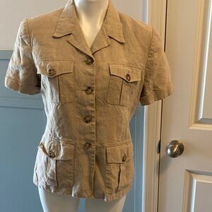 Harold's Beige Short-Sleeve Linen Jacket